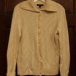 Lands' End White Button Up Cardigan (read below)
